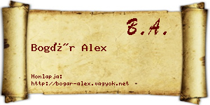 Bogár Alex névjegykártya